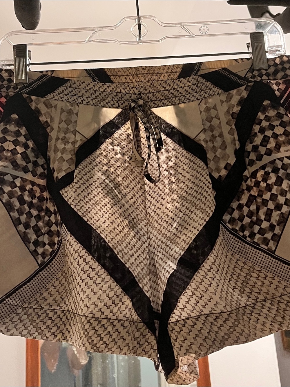 Twelfth Street by Cynthia Vincent Beige and Black Geometric Skater Shorts